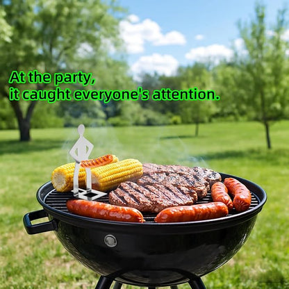 10PCS Funny Hot Dog Holder and Sausage Stand-Standing Man Sausage Barbecue Rack-Hot Dog Grill Holder Man-Portable Reusable Stainless Steel Hotdog and Sausage Roaster for Camping,Road Trip