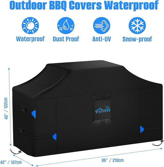 86 Inch Extra Large Grill Cover, 600D Large Island Grill Cover for Outdoor Grill Outdoor, Waterproof & Dustproof Grill BBQ Covers