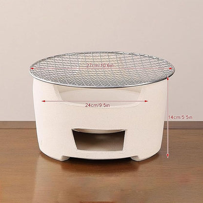 Pottery Barbecue Stove, Portable Wood Clay Charcoal Stove, Multipurpose Outdoor Charcoal Stove, Indoor Charcoal Grill,A-24CM