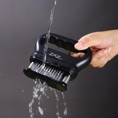 ZXZ Meat Tenderizer Tool - 48 Ultra Sharp Stainless Steel Needle Blades, Ideal for Kitchen, BBQ & Marinade Tenderizing Black