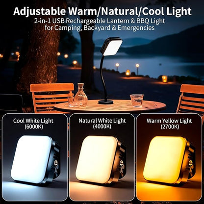 Ultra-Bright Magnetic Grill Lights for Outdoor Grill, Rechargeable 360° Rotate Waterproof Grill Light Work Light Camping Lights, Perfect BBQ Accessory Gift for Men