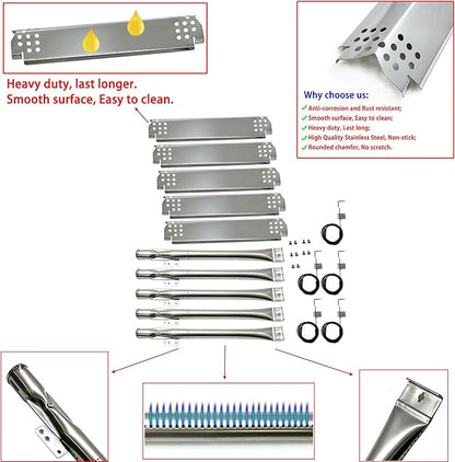 Kit DG280 Replacement for Home Depot Nexgrill 720-0830H, 5 Burner 720-0888 720-0888N 720-0888S Gas Grill, Grill Burner, SS Heat Plate, Grill Igniter Kit, Nexgrill Replacement Parts, 5pack