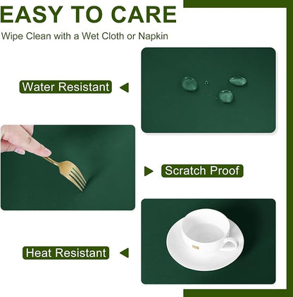 DWCN Rectangle Christmas Tablecloth - 60 x 84 Inch - Wrinkle Resistant Washable Table Cloth, Decorative Fabric Table Cover for Kitchen Dining Room Party and Outdoor Use, Hunter Green