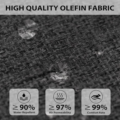 Sundale Outdoor Olefin Quilted Lounge Cushion Set of 2, Patio Foldable Chaise Lounger Cushion, Water-Resistant Lounge Chair Pad with Straps Dark Gray, 80 x 26 inches