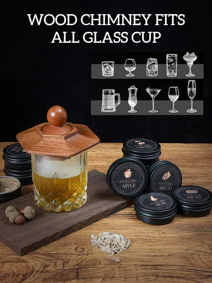 27Pcs Whiskey Smoker Kit with Torch-12 Wood Chips, Ice Ball Mold, Cocktail Smoker Infuser Kit, Old Fashioned Drink Smoker Kit, Birthday Bourbon Whiskey Gifts for Men,Husband,Dad,Him(No Butane)