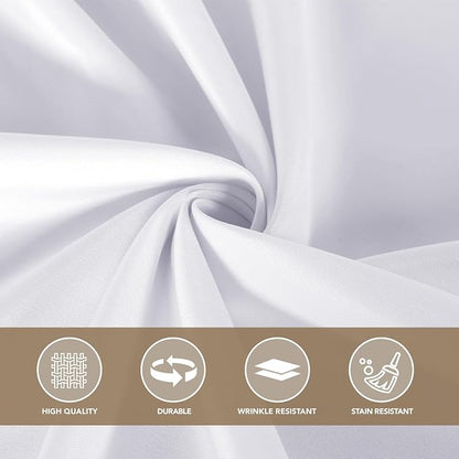 sancua White Tablecloths for 8 Foot Rectangle Tables, 6 Pack - Washable Polyester Fabric Table Cover for Wedding Wedding, Birthday Party, Banquet Reception, 60x120 Inch