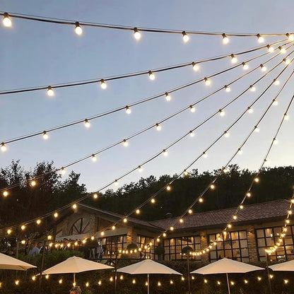 GOOTHY Outdoor String Lights, 100Ft G40 Globe Patio Lights Waterproof with 100 Warm White Bulbs, Connectable Hanging Backyard Light for Outside Garden Balcony Holiday Party Decor-Black