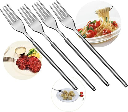 4PCS extendable fork, stainless steel barbecue stick, extendable long handled marshmallow, camping cooking, dessert fruit fork, portable outdoor barbecue tool