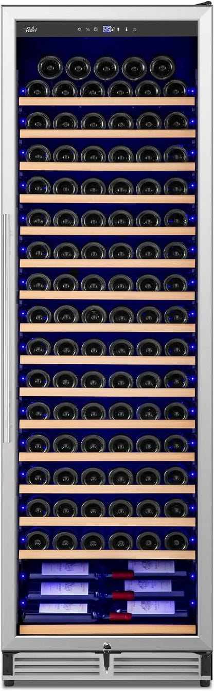 Velivi Upgraded 24 Inch Wine Cooler Refrigerator, 190 Bottles Wine Fridge with Professional Temperature Control System, Freestanding or Built-in installation, Quiet Operation