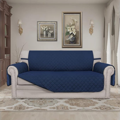 Easy-Going Reversible Couch Cover, 2 Cushion Sofa, Navy/Navy | Oversized Loveseat Slipcover For Dogs, Water Resistant Mat, Living Room, Non-Slip Sofa Cover, Pet Friendly
