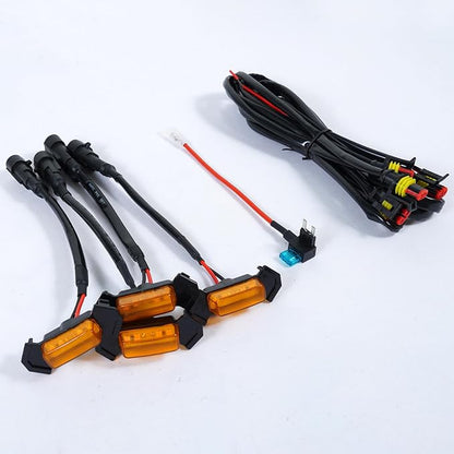 Car Seven Sparta 4 PCS Grill Led Lights with Fuse for Toyota Tacoma PRO OEM Front Grille 2016-2023, Not for Tacoma Off Road & Sport (Amber Light with Amber Shell)