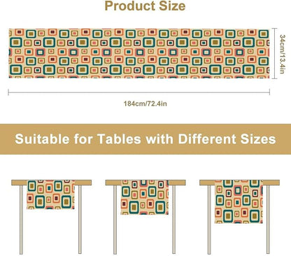 Mid Century Table Runner，Aesthetic Mid Century Retro Decorative 50`s, 60's, 70's Style Vintage Moder for Kitchen Dining Modern Tables Decor 13x36Inch