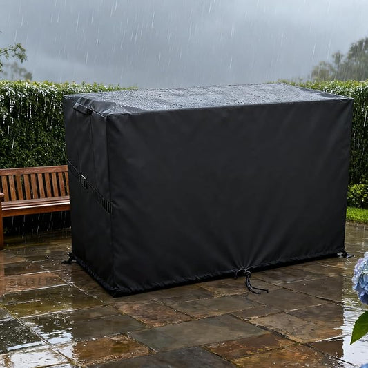 Outdoor Storage Box Cover，Waterproof Resin Storage Bin Cover Deck Box Covers-20.9"L x 19.3"W x 31.1"H