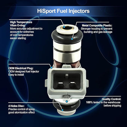 HiSport Fuel Injector IWP043 1PC- Compatible with Harley Davidson VW Ducati Motorcycles Supersport MH900 Monster SS800