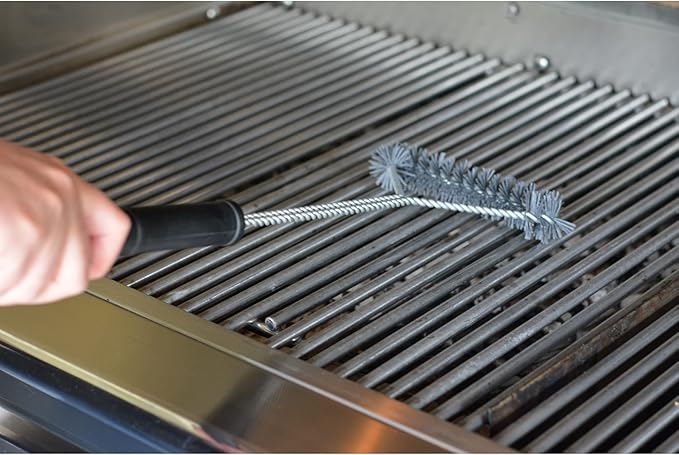 RSVP International Barbeque Grilling Collection Grill Cleaning Tool, Nylon Brush, 21-Inch, Black