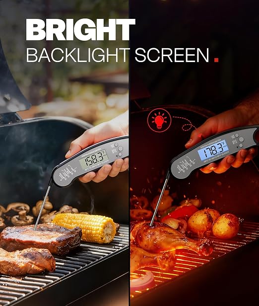 Digital Meat Thermometer, Instant Read Food Thermometer for Cooking | Waterproof for Grilling, BBQ, Air Fryer, Smoker, Candy, Kitchen Gadgets, Gift for Dad, Men