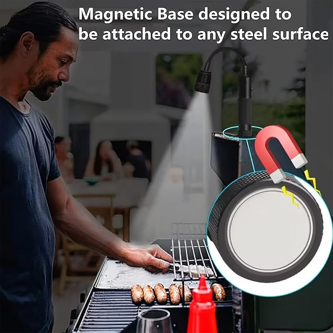 Multipurpose Grilling Light with Powerful Base and Adjustable Gooseneck for Barbecue Garage Camping Portable Led Light