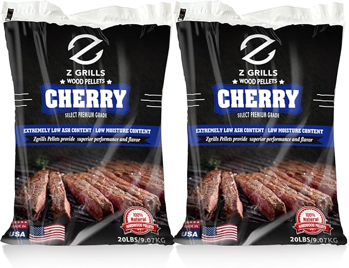 Z GRILLS Wood Pellets for Smoker Grill, 100% All-Natural Hardwood Cherry Pellet, 40lbs