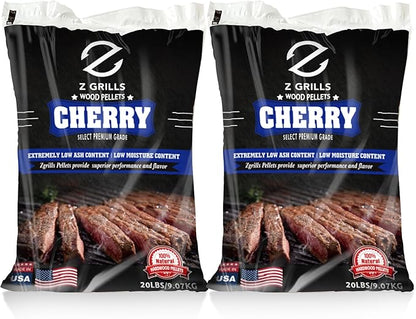 Z GRILLS Wood Pellets for Smoker Grill, 100% All-Natural Hardwood Cherry Pellet, 40lbs