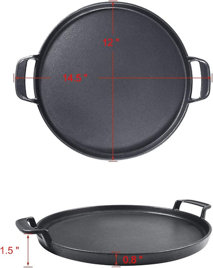 Hisencn 7421 Gourmet BBQ System Griddle for Weber 22 1/2 inch Charcoal Grill, Cast Iron 12" Griddle Pan for Weber Original Kettle Premium 22.5'' Smokers, Performer Premium Grill