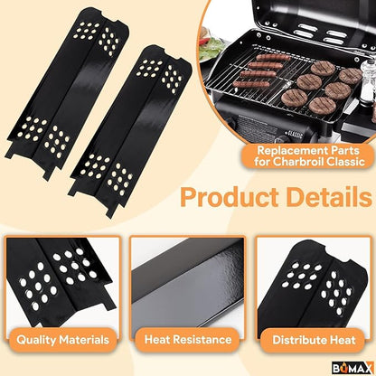Grill Parts for Charbroil Classic 280 2-Burner Grill 463672817, 463672717, 463613717, 463647018, G320-0200-W1, G215-0203-W, Grill Burner & Heat Plates Kit for Charbroil Classic Replacement Parts