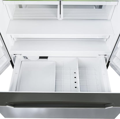 KoolMore Counter Depth French Door Refrigerator with Ice Maker, 4 Door Stainless-Steel Fridge - 22.5 Cu.Ft