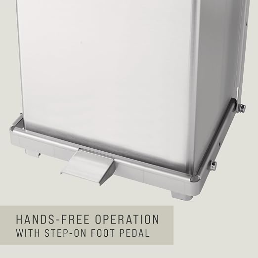 Rubbermaid Commercial Products Defenders Biohazard Steel Trash Can Step-On 13 GAL Stainless Steel Hospital/Doctor's Office/Healthcare Facilities