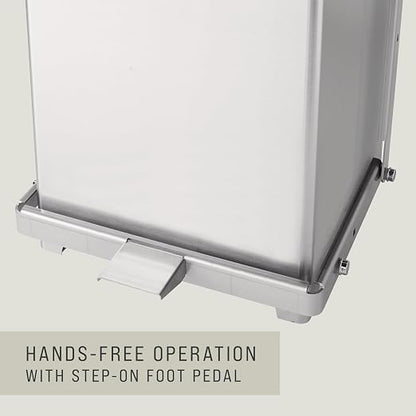 Rubbermaid Commercial Products Defenders Biohazard Steel Trash Can Step-On 13 GAL Stainless Steel Hospital/Doctor's Office/Healthcare Facilities
