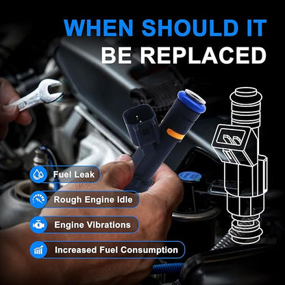 HiSport Fuel Injector 0280158119 6PCS Compatible with Chrysler Jeep Dodge Wrangler, Grand Caravan, Town and Country, Voyager Routan 2008-2010,Replaces FJ1029 4861667AA