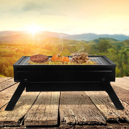 SEWACC Portable Small Charcoal Grill for Outdoor Camping and Backyard Use Medium Size Thickened Foldable Bbq Charcoal Stove Suitable for 1-3 People