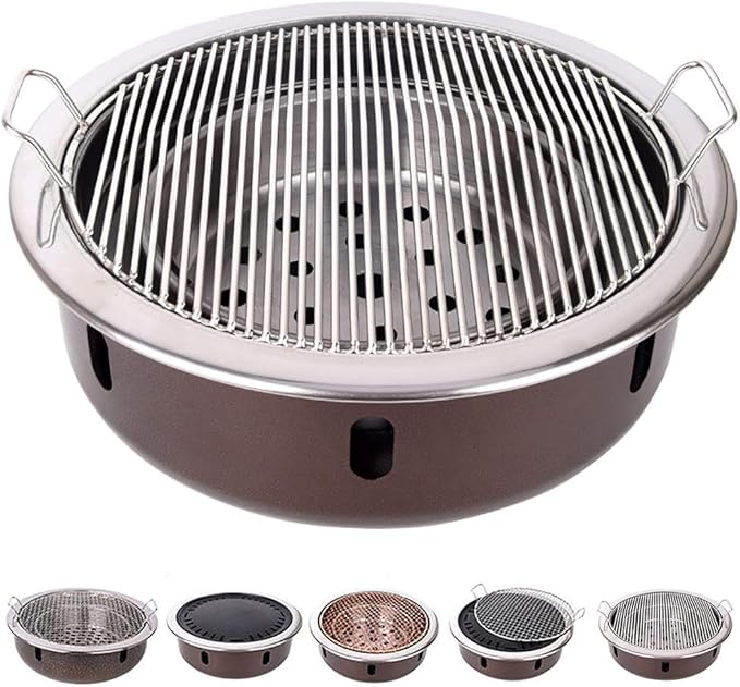BBQ Barbeque Barbecue Grill,Charcoal Grill,High-end Barbecue Grill,Split Type,Indoor and Outdoor,4-8 People,5 Styles (Color : E)