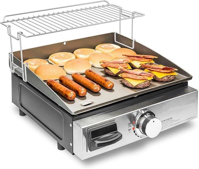 only fire Griddle Warming Rack Fits for 17" Blackstone Griddles, One-Step Clip On Attachment, Portable and Detachable