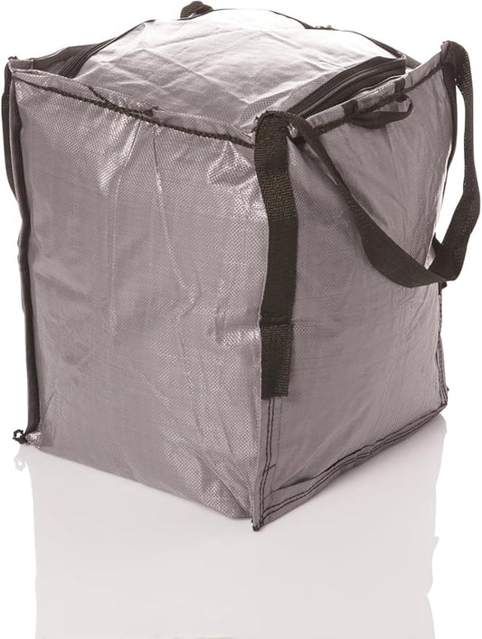 DURASACK Heavy Duty Storage Tote Bag with Zipper Top 22-Gallon Rugged Woven Polypropylene Moving Bag, Reusable Self-Standing Design, Holds up to 500 Pounds, Single, Gray (Pack of 10)