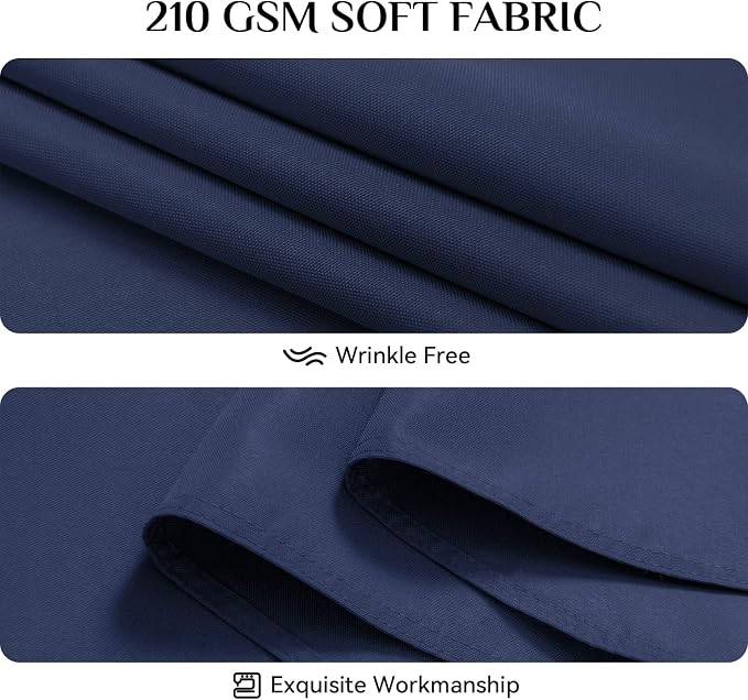 Softalker Rectangle Tablecloth, Waterproof Table Cloths Wrinkle Free Fabric Washable Polyester Table Cover for Dining Tables Party Outdoor Camping Parties Buffet - 60 x 84 inch, Navy Blue