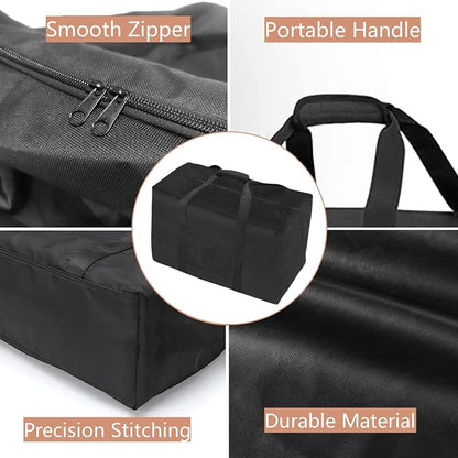 Portable Grill Bag for VIVOHOME Oval Cast Iron Grill Outdoor Portable Gas Charcoal Grill Tabletop Skillet Heavy Duty Bag Waterproof - 18" L×9" W×9" H