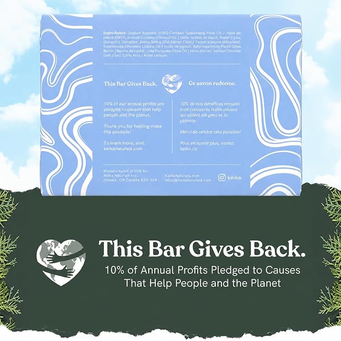 Keika Baby Soap Bar Oat & Shea Unscented for Eczema, Psoriasis, Face, Body, Infant Kids Teens Men Women with Sensitive Skin, 5 oz.
