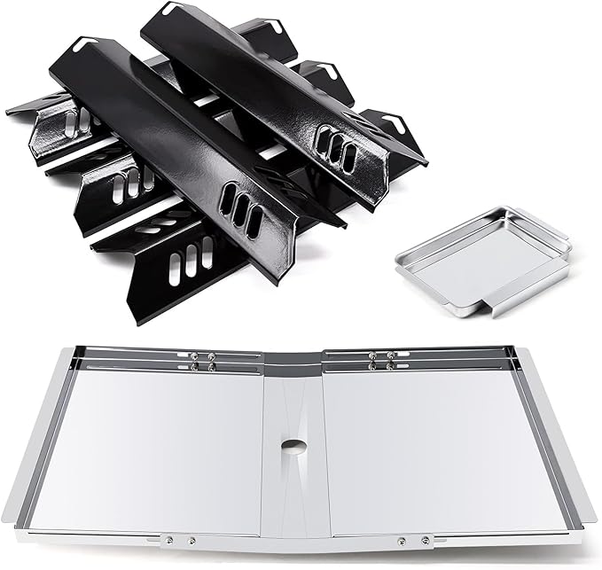 Replacement Parts for Dyna-Glo DGF510SBP DGF493BNP, Drip Pan Grease Tray & Heat Tents Heat Shields for Dyna Glo DGF510SBP 5 Burner Grill