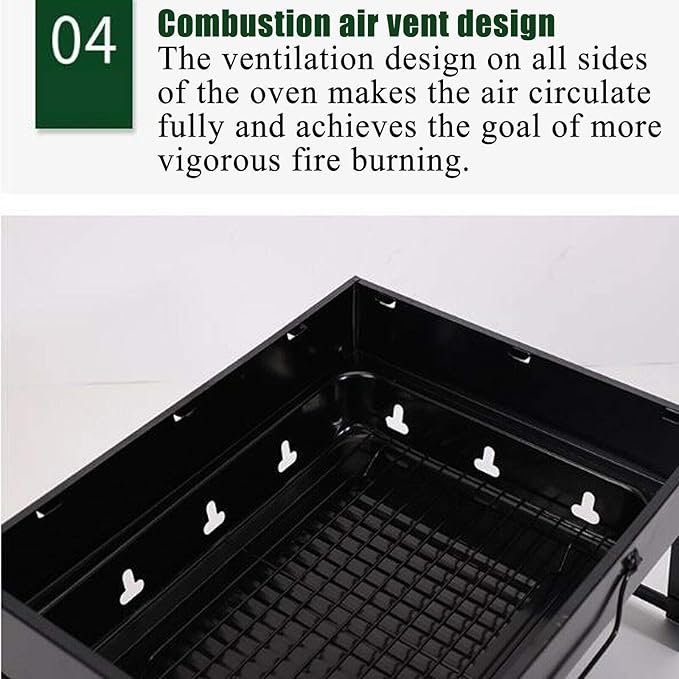 Portable Charcoal Grill, Camping BBQ Grill for Outdoor Barbecue, Foldable Charcoal Grills BBQ Smoker for 1-8 People, Easy to Carry Camping Grill for Picnic Beach Patio Garden Party,A-1