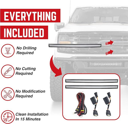 AMERICAN MODIFIED LED Grille Lights w/Sequential Turn Signal Compatible with 2024+ F150 XLT