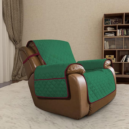 Easy-Going Oversized Recliner Chair Slipcover Reversible Sofa Cover Water Resistant Couch Cover Furniture Protector with Elastic Straps for Pets Dog Cat (Oversized Recliner, Green/Christmas Red) | Machine Washable Slipcover For Dogs, Water Resistant Fu...