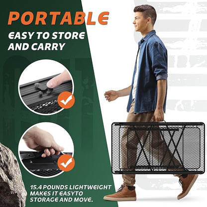 WildFinder Folding Table with Sink and Double Shelf, Camping Table Height Adjustable Folding Grill Table, Portable Outdoor Table for Picnic,Camping,BBQ,Beach,69 x20 x32 Inches(Black)