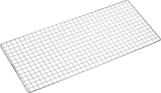 HARFINGTON Square BBQ Grill Net 17.3"x7.5" Stainless Steel Cross Wire Barbecue Mesh Mat for Baking Smoking Charcoal Grilling Roasting