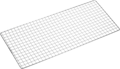 HARFINGTON Square BBQ Grill Net 17.3"x7.5" Stainless Steel Cross Wire Barbecue Mesh Mat for Baking Smoking Charcoal Grilling Roasting