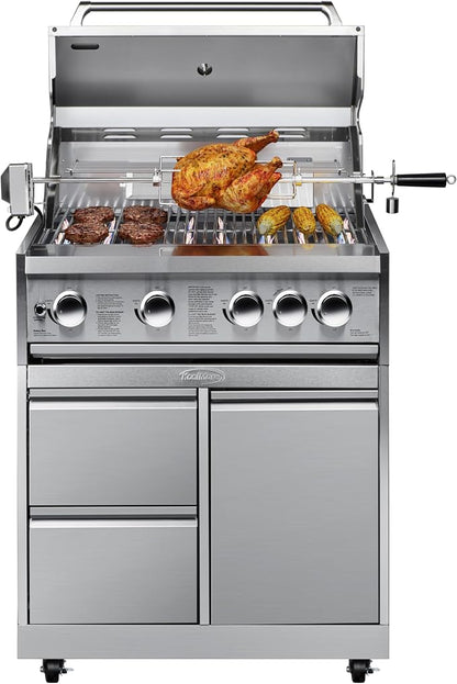 KoolMore 32 in. Heavy-Duty Outdoor Stainless-Steel Cabinet for Built-in BBQ Grill with 2 Drawers and Propane Tank Storage (KM-OKS-BQ30CAB)