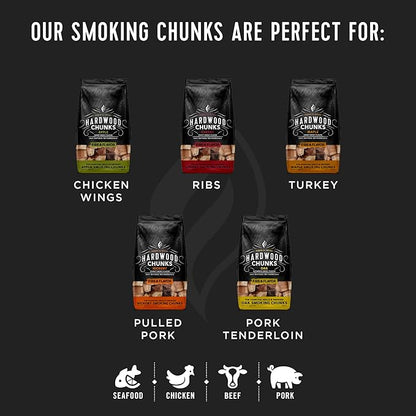 Fire & Flavor Apple Wood Chunks for Smoking and Grilling - All-Natural, Long-Lasting with a Mildly Sweet Flavor - Large Chunk Wood Chips for Smokers,Green 4 Pounds