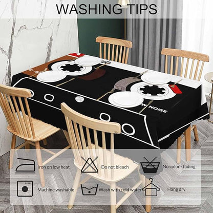 Retro Audio Cassette Dinner Tablecloth Table Cover, Plastic Audio Cassette Tape 52x70 Inch Table Cloth Dust-Proof Table Cover Protector for Home Restaurant Picnic Camping BBQ