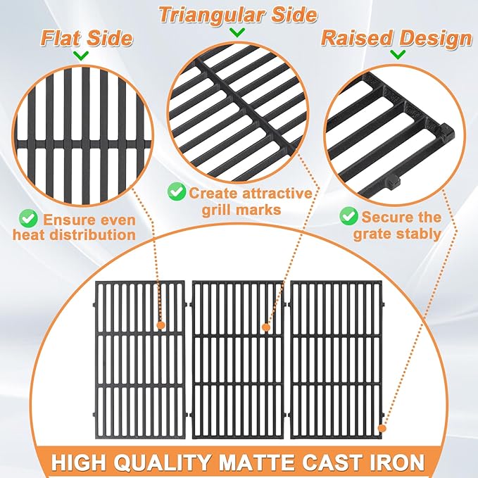 GS4 Genesis 2 E410 Grill Parts for Weber Genesis 4 Burner Genesis II/II LX 400 SER Accessories Genesis 400 (2022 Y) Replacement for Weber Flavorizer Bars 66030, Heat Deflector 66041&Grill Grates 66097