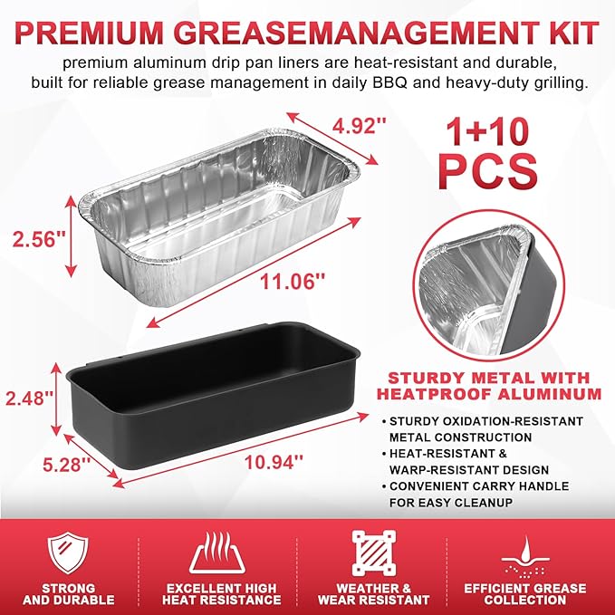 70379 Catch Pan Kit for Weber Summit 400/600, Genesis II & Genesis II LX 400 & 600 Series Grills(2016+) Drip Pan, 6498 6417 Grease Catcher Pans for Weber Searwood 600 SmokeFire EX4/EX6 Series 10 PCS