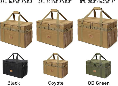 Tactical Camping Storage Bag Utility Tote Bag Camping Kitchen Organizer with Axe Holder & Shoulder Strap