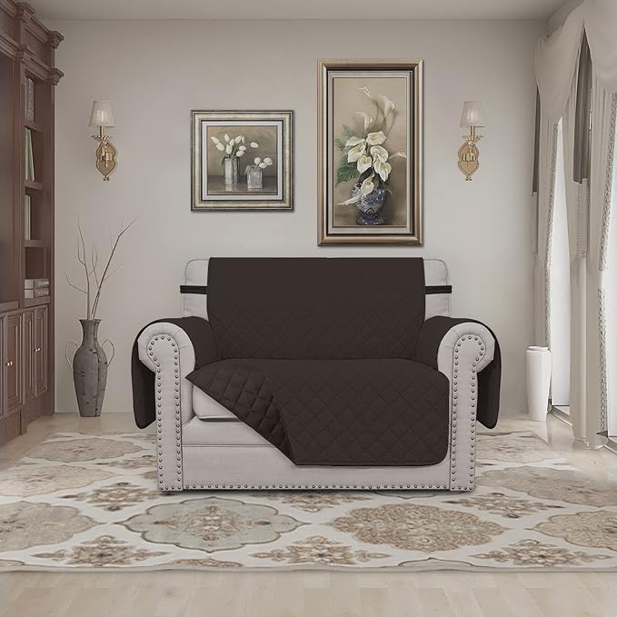 Easy-Going Oversized Chair Sofa Slipcover Reversible Sofa Cover Water Resistant Couch Cover Furniture Protector Cover with Elastic Straps for Pets Dog (Oversized Chair, Chocolate/Chocolate) | Machine Washable Slipcover For Dogs, Water Resistant Furnitu...
